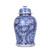Blue And White  Rustic Peony Vine Temple Jar