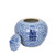 Blue And White  Porcelain Floral Double Happiness Melon Jar