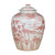 Coral Red Ginger Jar Bird Motif Small
