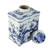 Blue And White Curved Tea Jar Bird Floral Design