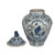 Blue And White Ridged Jar Fish Motif