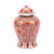 Coral Red Twisted Lotus Temple Jar