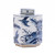 Blue & White Hexagonal  Flower Bird Tea Jar