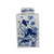 Blue And White Square Tea Jar Bird Floral Motif