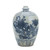 Blue And White Garlic Head Vase Flower Bird Motif
