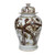 Rusty Brown Porcelain Temple Jar Magpie on Plum Motif Small
