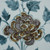 Hand Painted Blue & White Brown Porcelain Tile Peony Blossom - Framed /12F02A