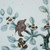 Hand Painted Blue & White Brown Porcelain Tile Sparrows on Branches - Framed /12F02