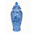 Blue & White Bohai Fish Mortif Porcelain Temple Jar XL