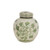 Green & White Porcelain Mini Jar Peony Motif
