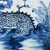 Hand Painted Blue & White Porcelain Tile Kirin Motif - Framed /12F02