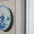 Handpainted Blue & White Porcelain Coaster Boatman - Acrylic Shadow Box /S59