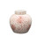 Lillian August Porcelain Ming Jar Coral Red Twixted Lotus Motif