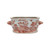 Lillian August Porcelain Footbath Planter Coral Red Flower Birds Motif