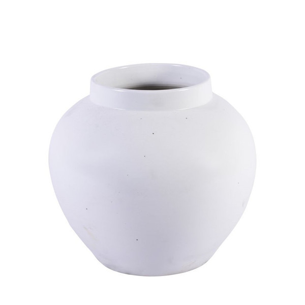 White Open Top Porcelain Melon Jar