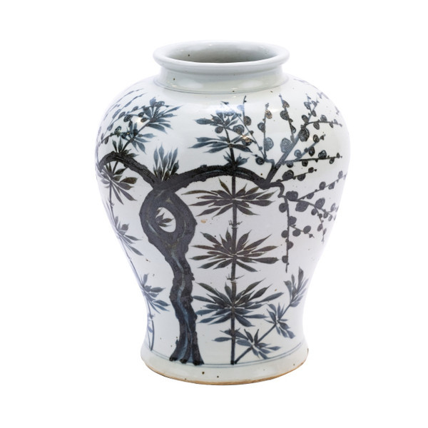 Indigo Twisted Plum Bamboo Open Top  Jar