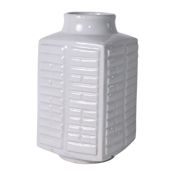 White Tai Chi Eight Trigrams Porcelain Vase - 2 Sizes
