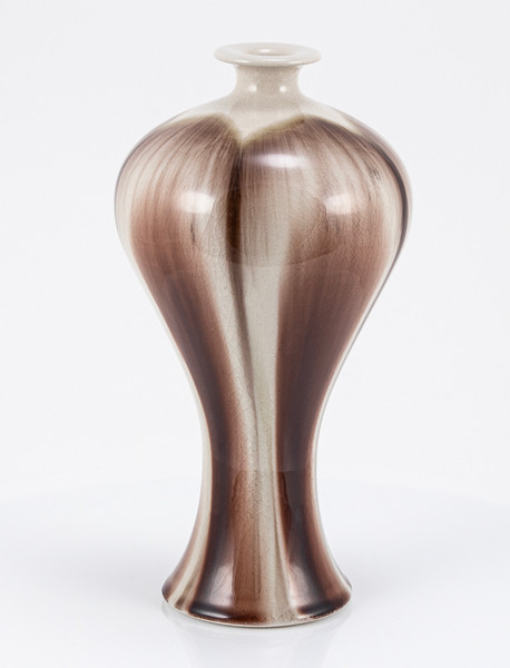 Coffee Reaction Glazed Plum Vase