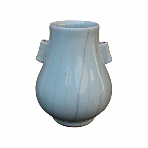 Crackle Celadon Double Ear Vase -  2 Sizes