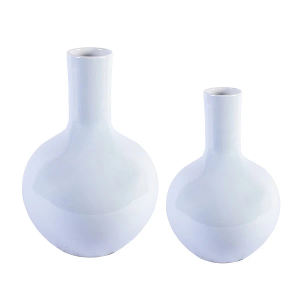 Globular Porcelain Vase Icy Blue - 2 Sizes