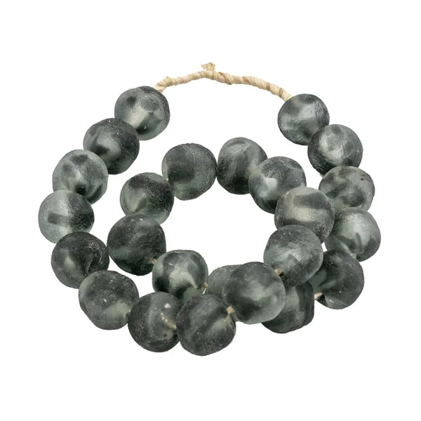 Vintage Sea Glass Beads Large - Frosty Charcoal
