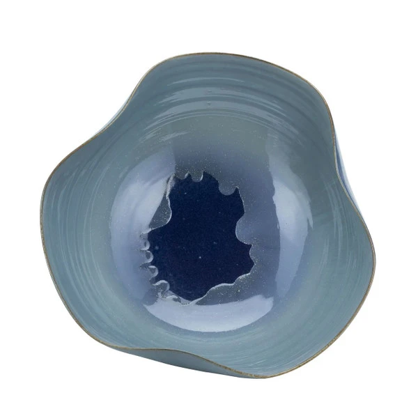 Swirl Bowl Blue Green Reaction Glazed - 2 Sizes