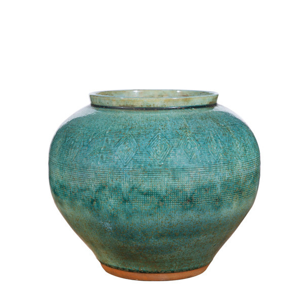 Speckled Green Plaid Jar Small