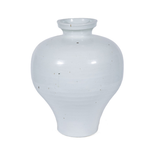 Rustic White Flip Lip Plum Vase