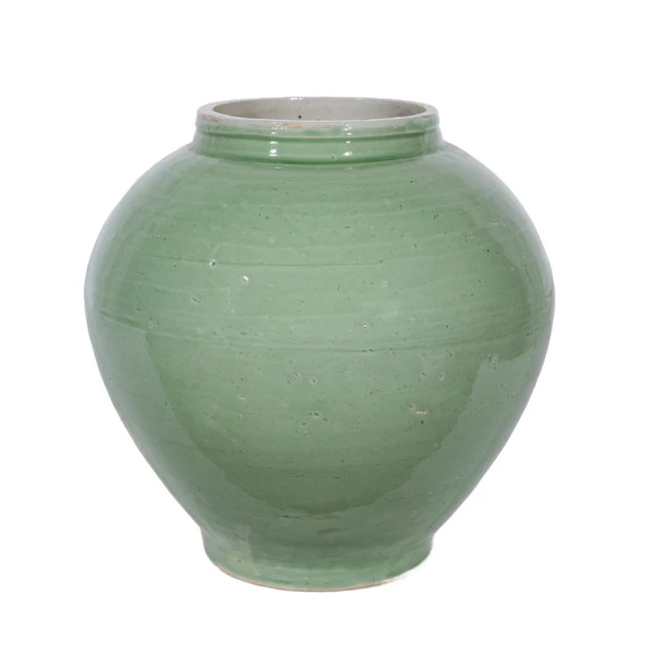 Mint Green Crackle Round Jar