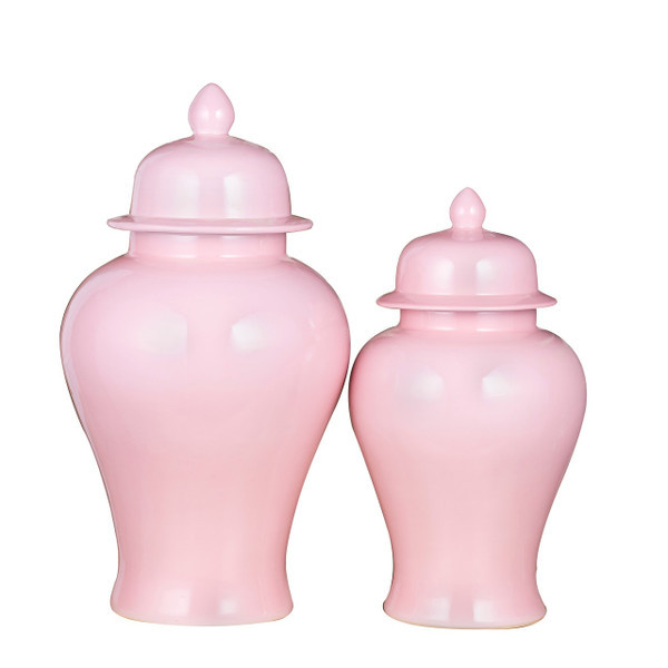 Blush Pink Porcelain Temple Jar - 2 Sizes