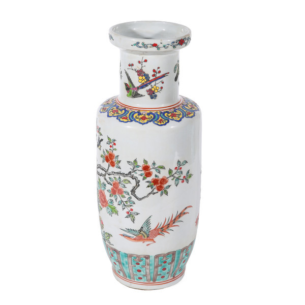 Multi-Colored Pheasant Flower Vase