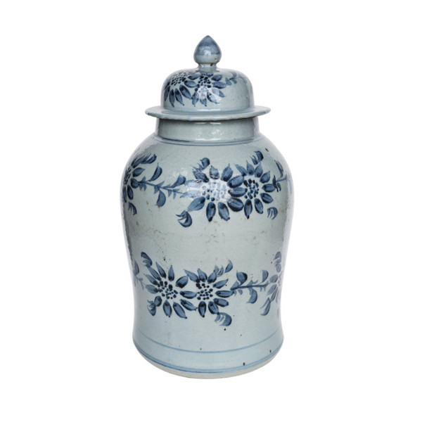 Barclay Butera Couture Blue & White ..Porcelain Odesa Temple Jar Medium