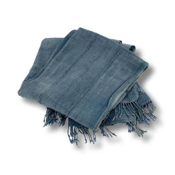 Vintage African Indigo Scarf Throw Large