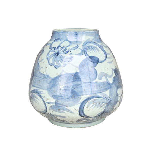 Barclay Butera Couture Blue & White.. Porcelain Mandarin Pot Silla Flower Motif