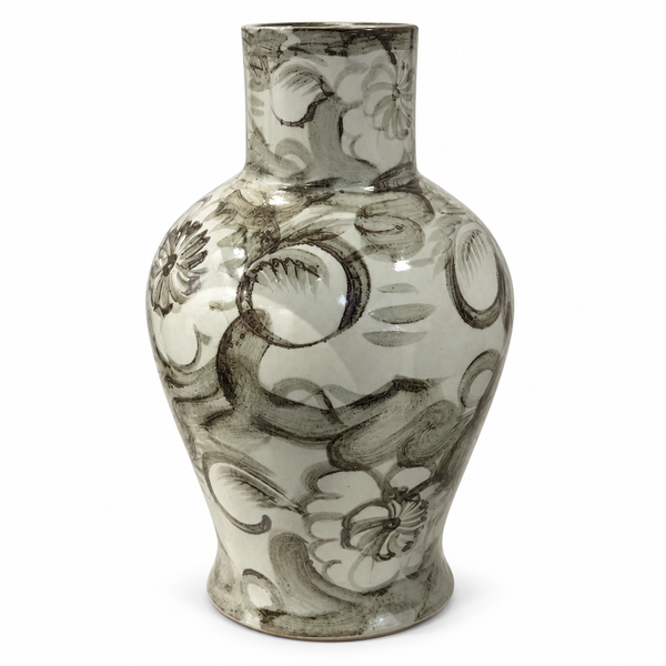 Rusty Brown Silla Flower Porcelain Kuanyin Vase