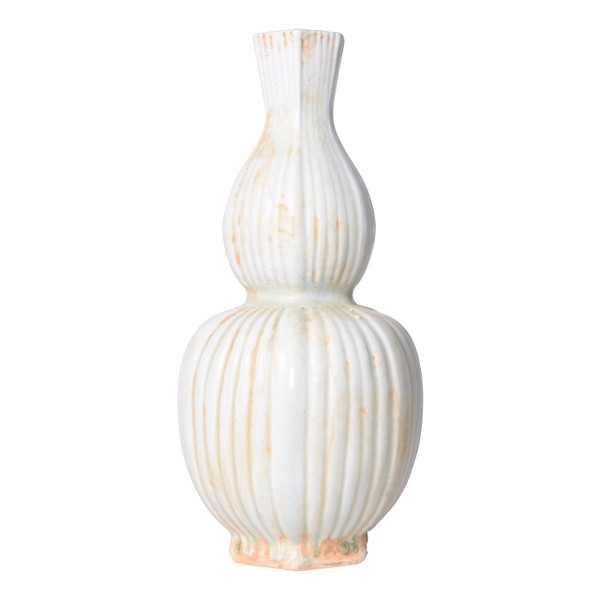 Celadon Fluted Hexagonal Double Gourd Vase