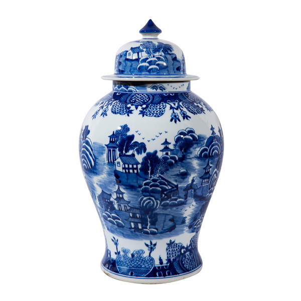 Mountain Pagoda Large Temple Jar