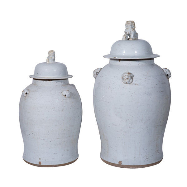 Vintage White Temple Jar  - 2 Sizes