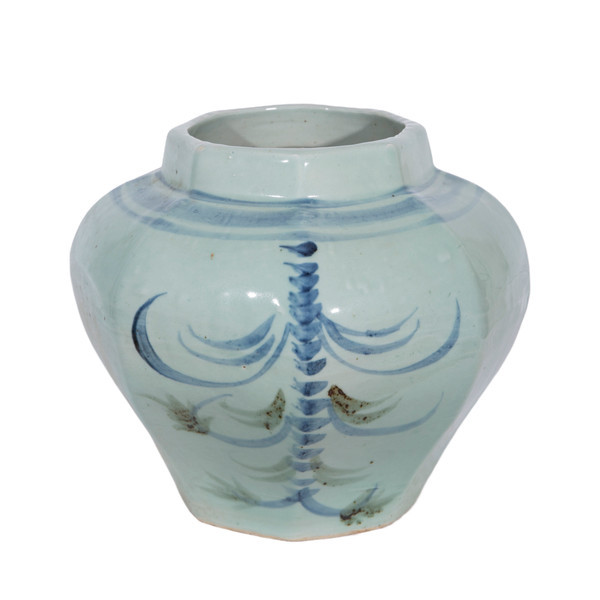 Butterfly Flower Octagonal Jar