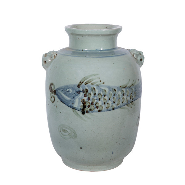 Double Lion Handle Fish Pot