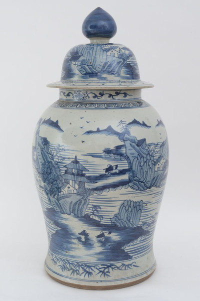 Large Dynasty Temple Jar Landscape