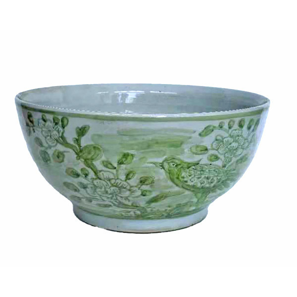 Spring Green Flower & Bird Porcelain Bowl