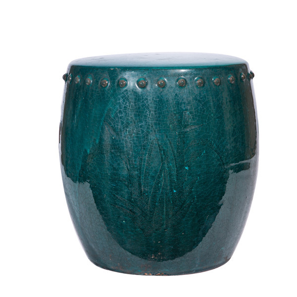 Vintage Green Extra Large Stool Drum Nail