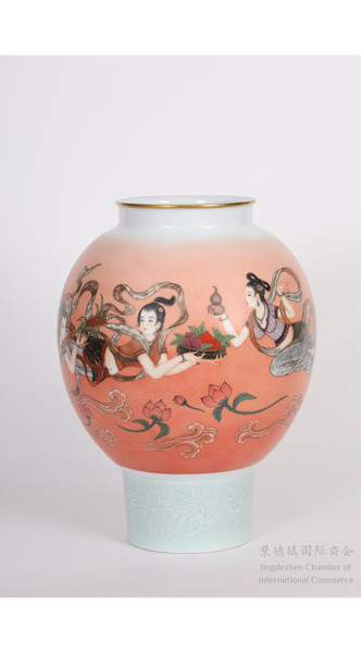 Famille Rose Vase - Auspicious Blessings