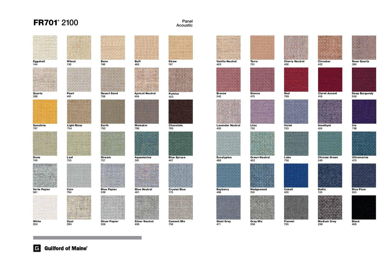 Fr-701 Fabric Sample Cards