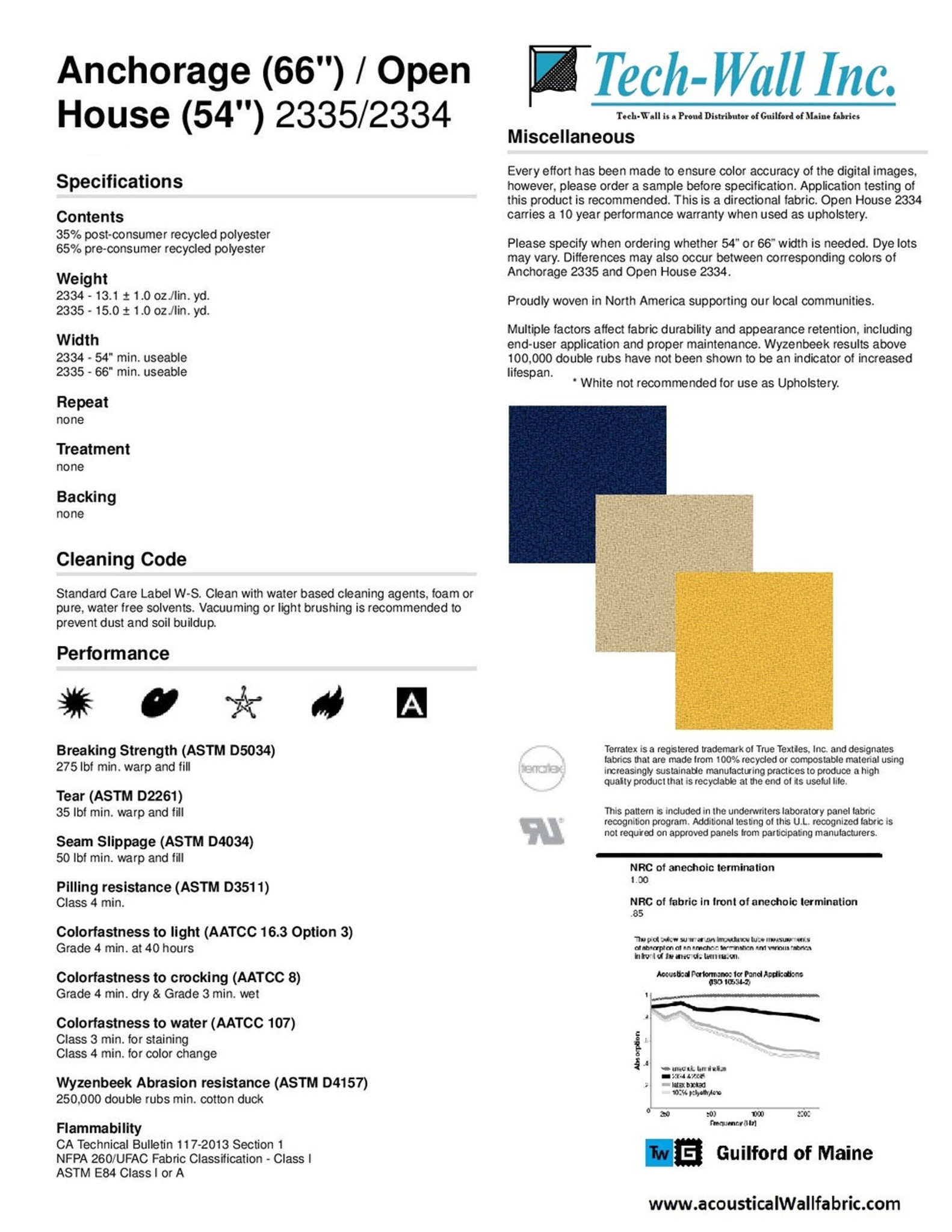 FR-701 Fabric Sample Card