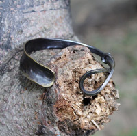 Brass black cuff with twist detail