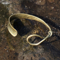 Brass cuff bracelet with twist detail