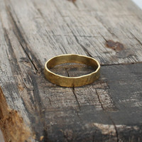 14 carat gold plated sterling silver hammered stacking ring