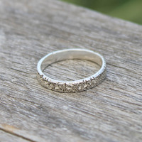 Sterling silver textured stacking ring